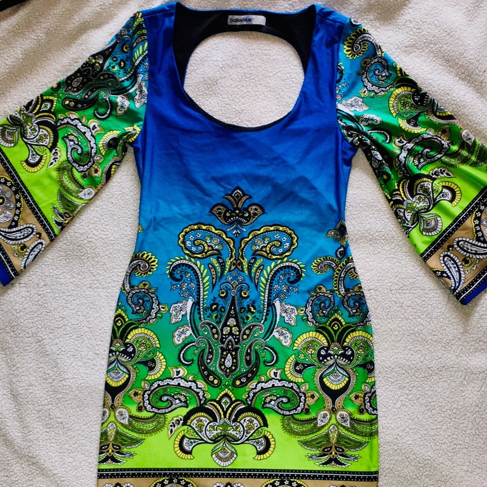 Paisley Print Quarter Sleeve Dress